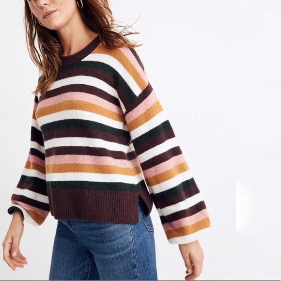 Madewell Sweaters - Madewell Striped Balloon Sleeve Payton Sweater